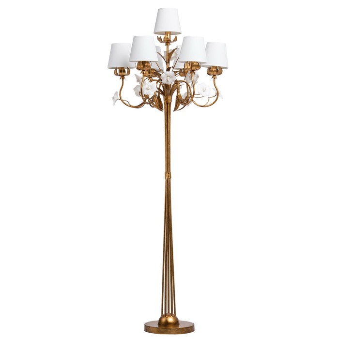 Торшер "Сицилия" 7x40W Е14 золото 62x62x177см