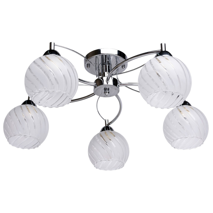 Люстра потолочная "Грация" 5x60W E27 хром 60x60x25см