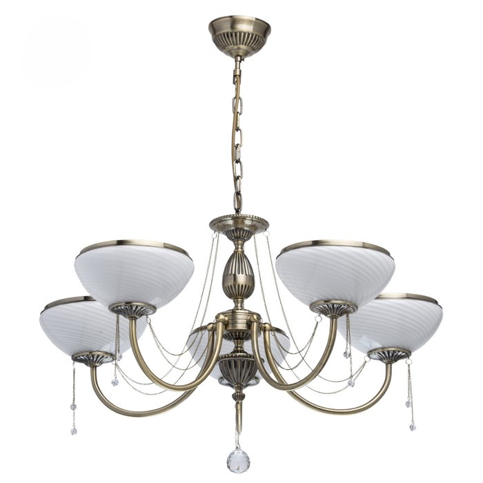 Люстра подвесная "Фелиция" 5x60W E27 античная бронза 76x76x116см