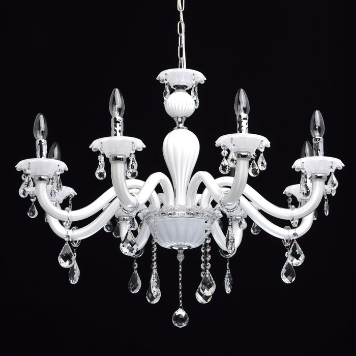 Люстра подвесная "Элла" 8x60W E14 белый 84x84x127см