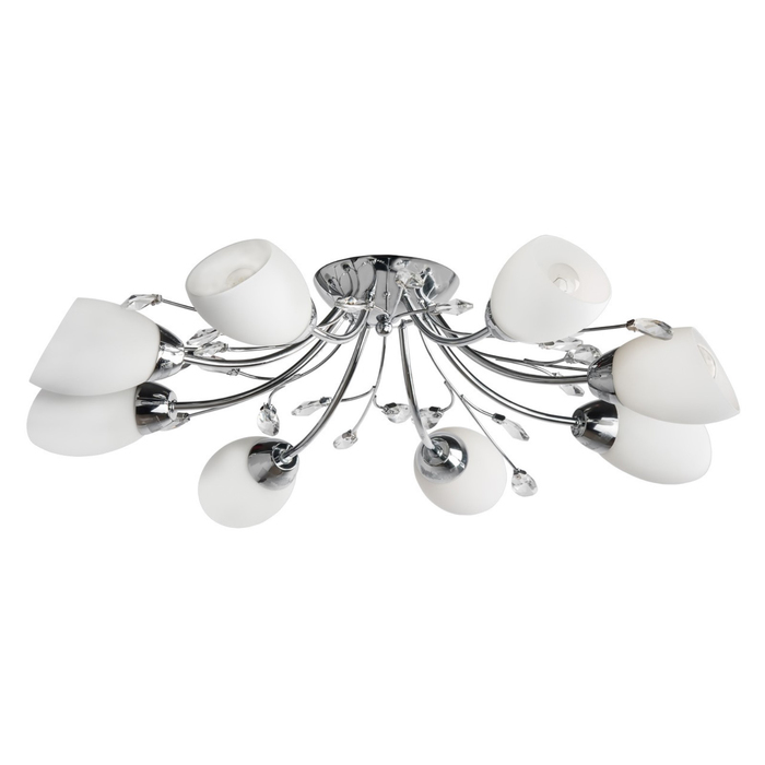 Люстра потолочная "Нежность" 8x60W E14 хром 66x66x18см