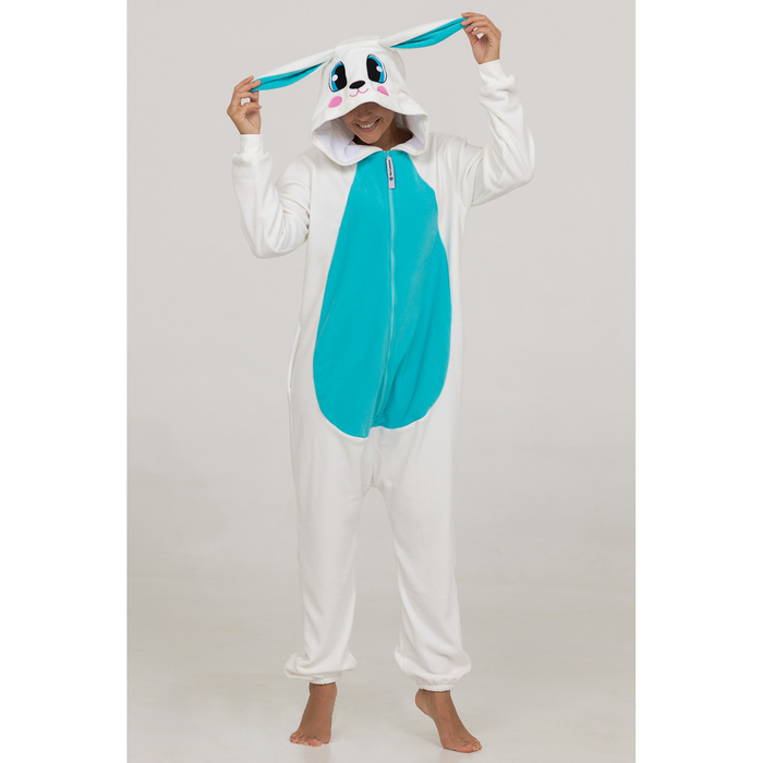 Комбинезон-кигуруми на молнии "Заяц голубой" (L), р.48-50, рост 176-184 см