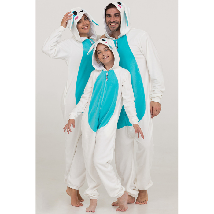 Комбинезон-кигуруми на молнии "Заяц голубой" (L), р.48-50, рост 176-184 см