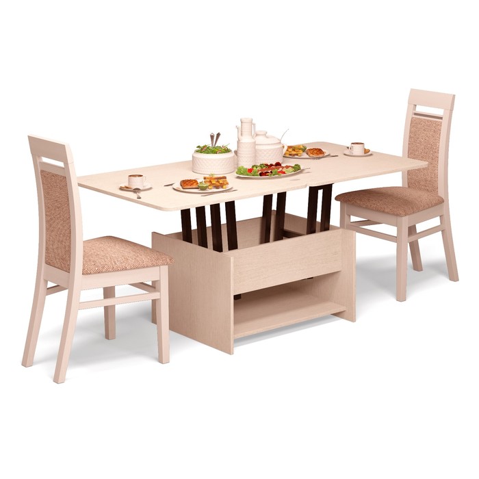 Стол трансформер Удобный 800х800х460 Венге светлый