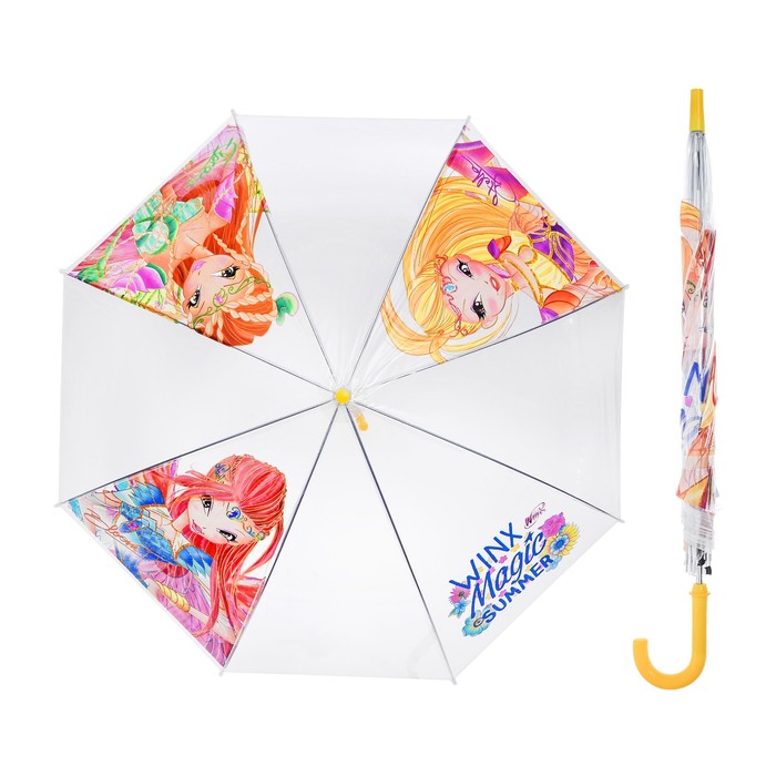 Зонт автоматический "Волшебное лето", R=43см, прозрачный