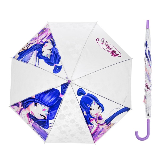 Зонт детский "Муза: Блумикс", R=43см, прозрачный