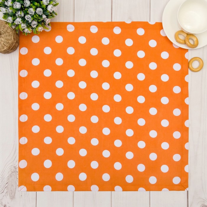 Салфетка "Этель" Яркий цитрус 40х40, горох, 100% хл, рогожка 165 г/м2