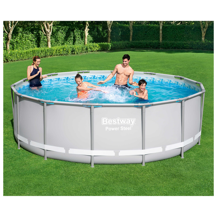 Бассейн каркасн. круг. Power Steel 427х122см,15232 л,ф.нас.,тент,под-ка,лест. (56444)