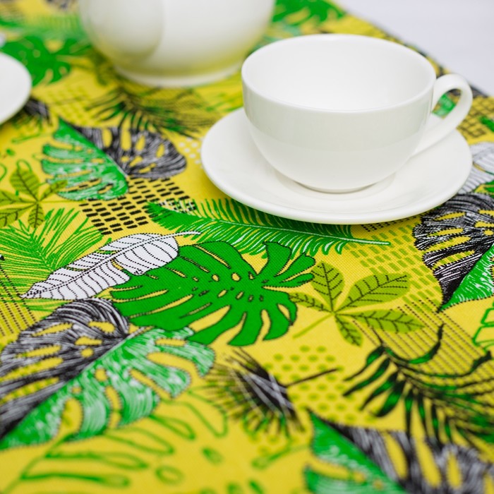 Салфетка-раннер "Доляна" Листья 140х40 см, рогожка, 160г/м2, 100% хл