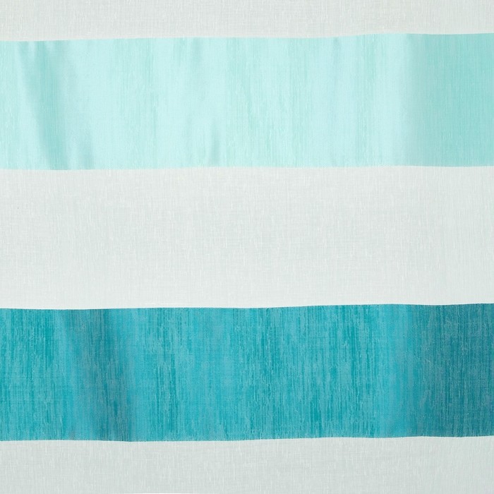 Тюль "Этель" 145х270 см Аквамарин (горизонтальная полоса) б/утяжелителя, 100% п/э
