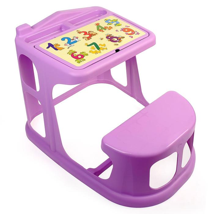 Стол-парта детская с аппликацией, цвет сиреневый, МИКС