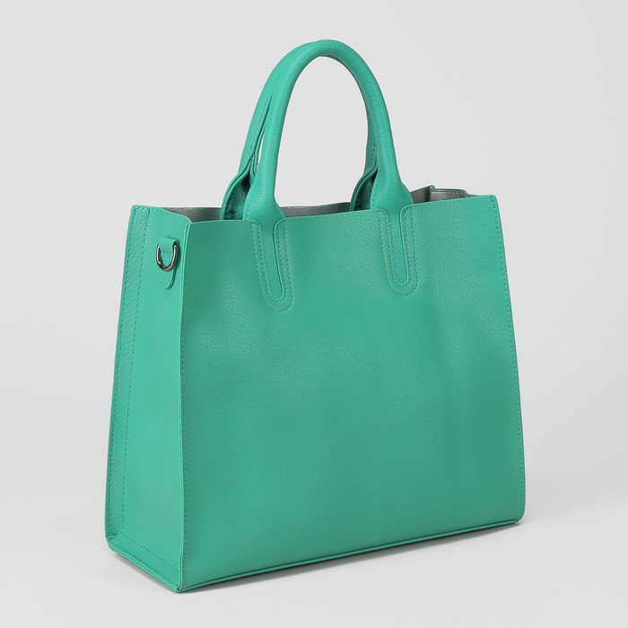 Сумка женская, 3 отдела на молниях, цвет зелёный