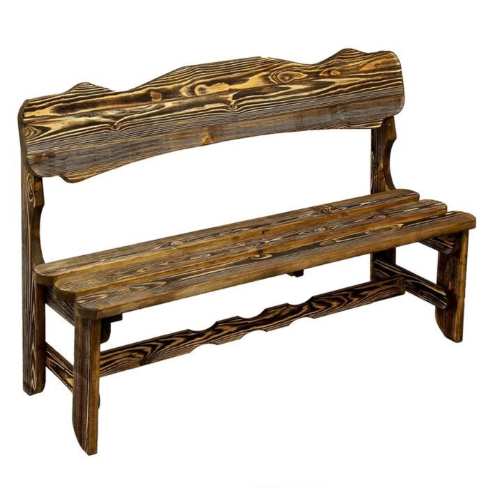 Скамейка к набору "Разбойник" фигурная, состарненная, натуральная сосна, 160см