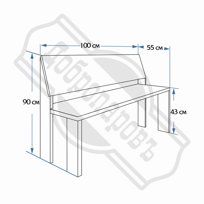фото Скамейка "элит" брашированная и морёная, под старину 100х42х82см добропаровъ