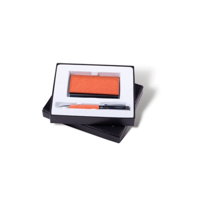Набор пишущих принадлежностей GALANT Prestige Collection, ручка и визитница, оранжевые, в подарочной упаковке