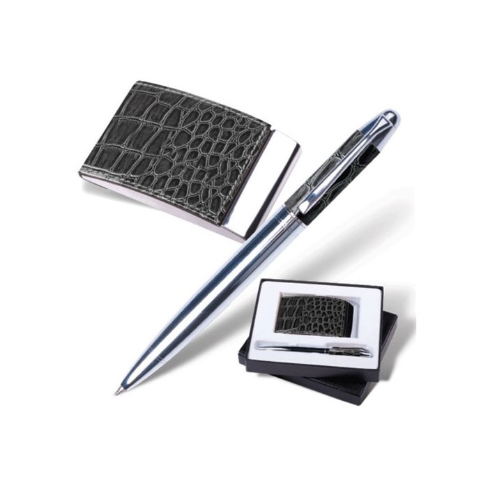 Набор пишущих принадлежностей GALANT Prestige Collection ручка и визитница, чёрные, в подарочной упаковке