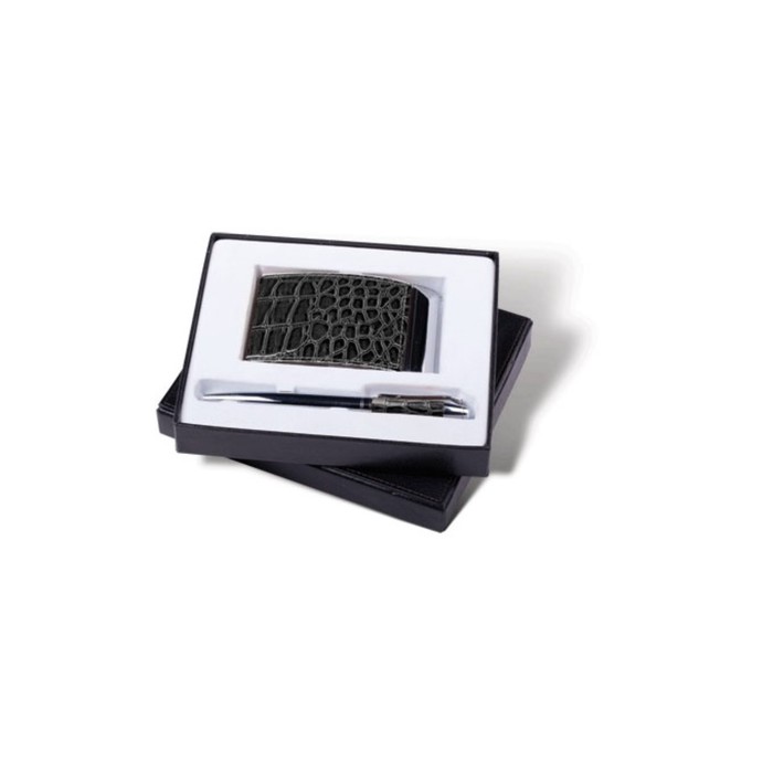 Набор пишущих принадлежностей GALANT Prestige Collection ручка и визитница, чёрные, в подарочной упаковке