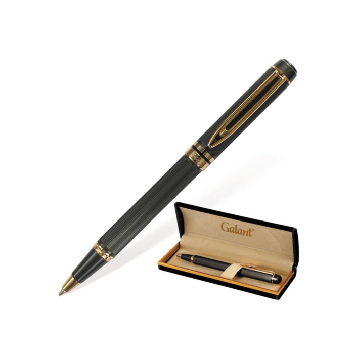 Ручка шариковая подарочная GALANT "Dark Chrome", с золот.деталями, стержень синий 140397