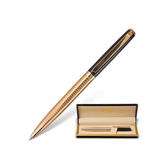 Ручка шариковая подарочная GALANT "Black Melbourne", с зол.деталями, стержень синий 141356