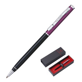 Ручка шариковая PIERRE CARDIN GAMME, корпус алюминий и лак, отделка латунь (носик), сталь и хром, чернила синие, чёрно-фиолетовая