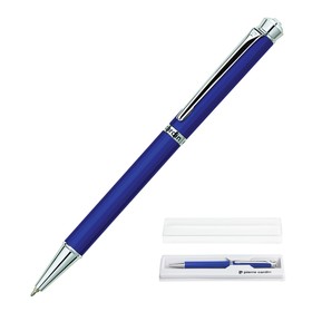 Ручка шариковая PIERRE CARDIN CRYSTAL, корпус латунь и глянцевый лак, отделка сталь и хром, синяя