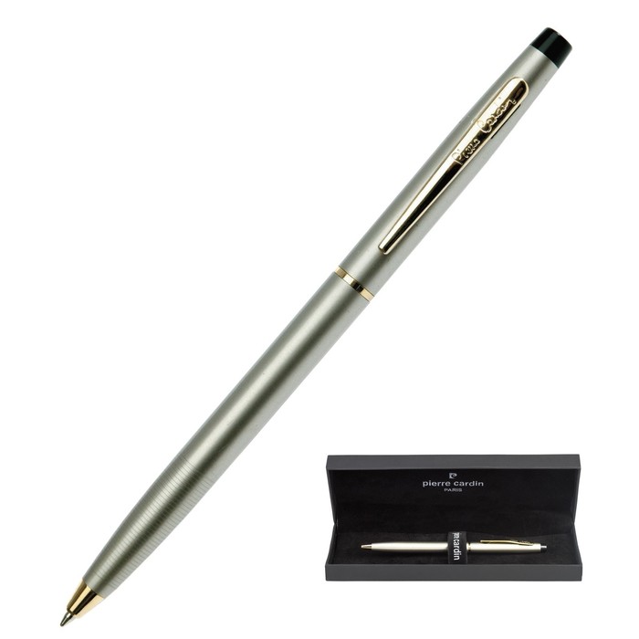 Ручка шариковая PIERRE CARDIN GAMME PC0811BP, латунь, никель, золото, стерж. синий 142450