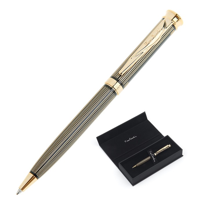 Ручка шариковая Pierre Cardin Tresor, латунь, золото, стержень синий (PC1001BP)