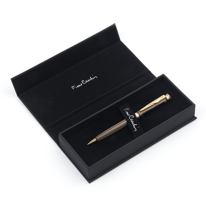 Ручка шариковая Pierre Cardin Tresor, латунь, золото, стержень синий (PC1001BP)