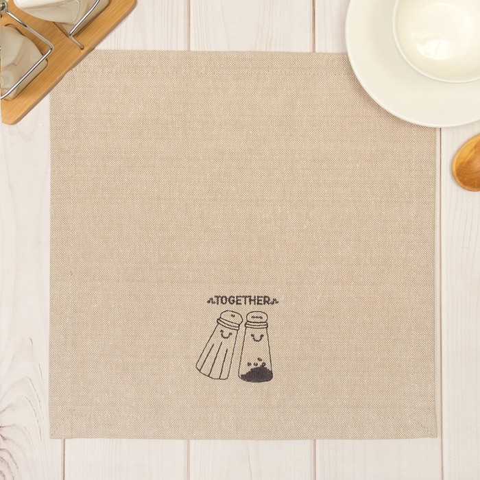 Салфетка на стол "Together" 30х30 см, 100% хл, репс