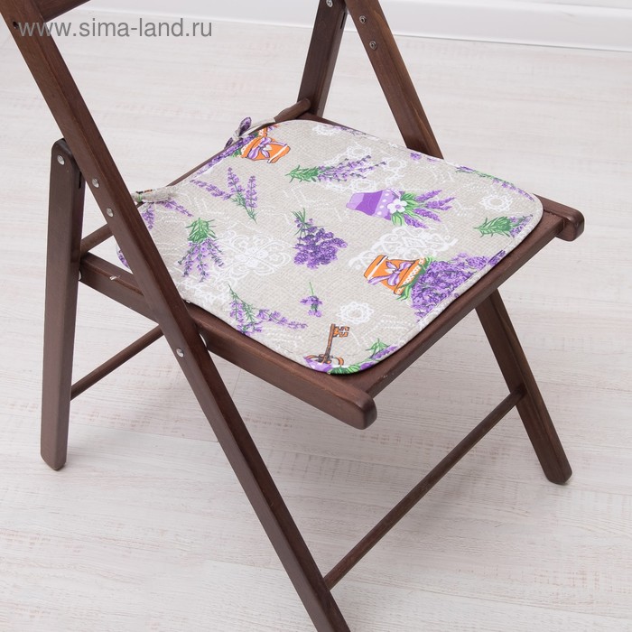 Подушка на стул с завязками «Лаванда», 35х38 см, бязь 125г/м, хл100%