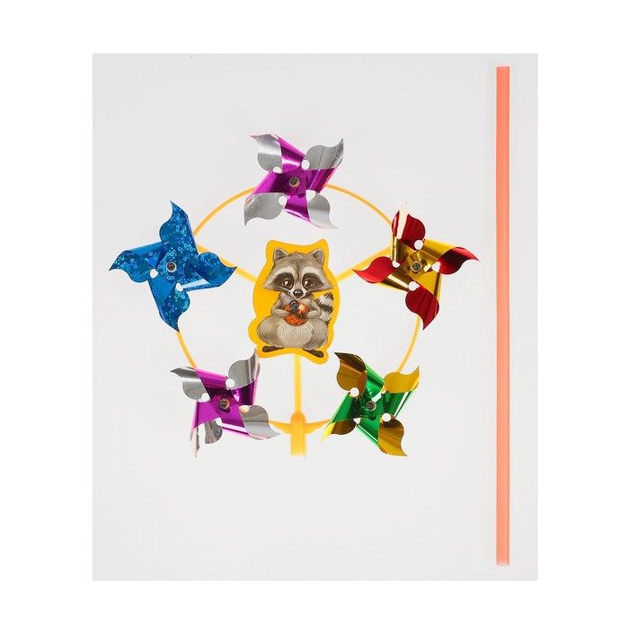 Ветерок с фольгой "Енотик", 42 см