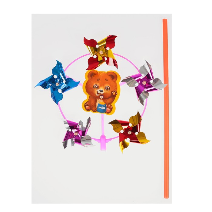 Ветерок с фольгой "Мишутка", 42 см