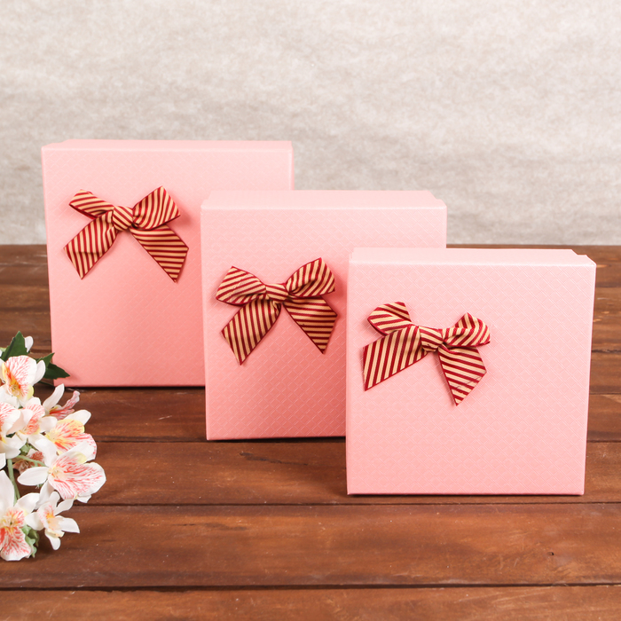 Набор коробок 3в1, 18,5 х 18,5 х 9 - 15 х 15 х 7 см