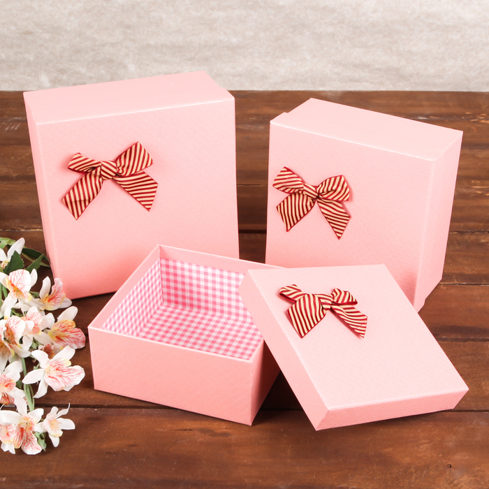 Набор коробок 3в1, 18,5 х 18,5 х 9 - 15 х 15 х 7 см