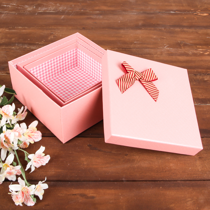 Набор коробок 3в1, 18,5 х 18,5 х 9 - 15 х 15 х 7 см