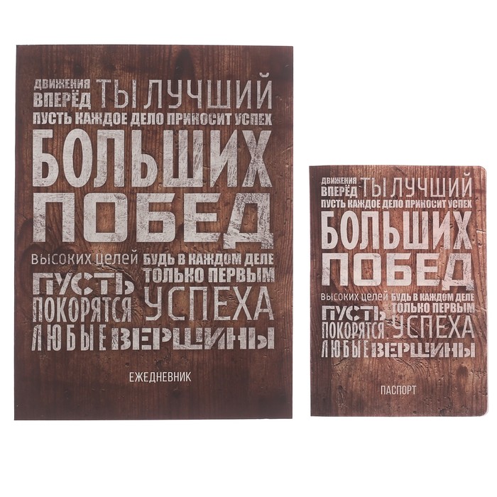 Набор "Смелых решений, больших побед": ежедневник и обложка для паспорта