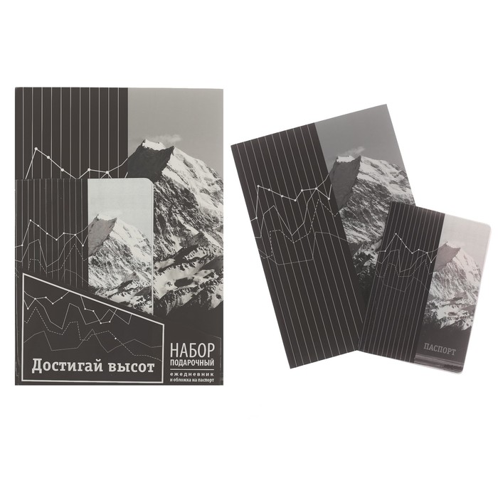 Набор "Достигай высот": ежедневник и обложка для паспорта