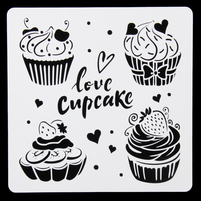 Трафарет пластик "Арт-модуль Капкейки" 15х15 см