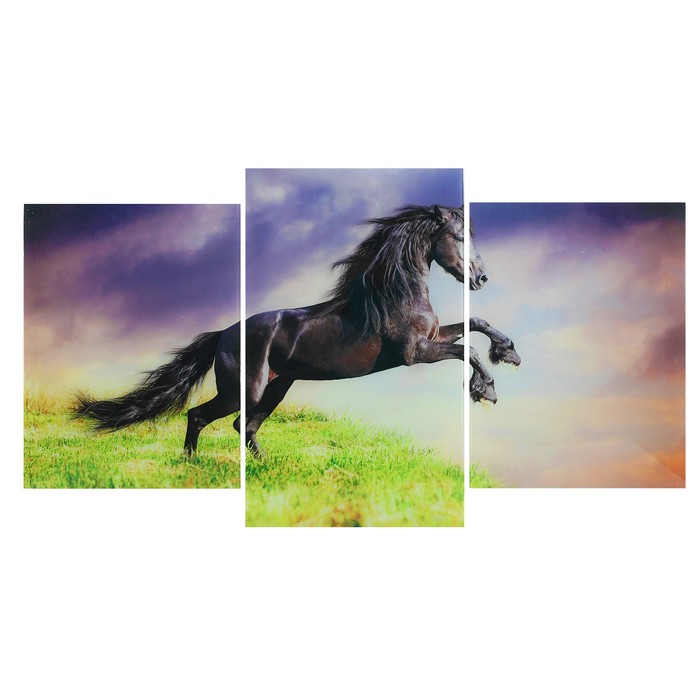Модульная картина на стекле "Мощь" 2-30х40, 30х50см (90х50см)