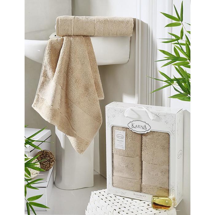 Комплект махровых полотенец Pandora: 50х90 см-1 шт, 70х140 см-1 шт, кофейный