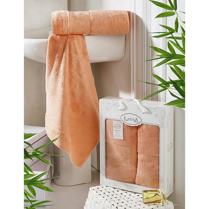 Комплект махровых полотенец Pandora: 50х90 см-1 шт, 70х140 см-1 шт, коралл