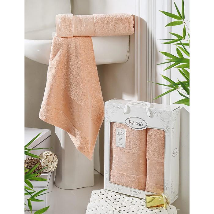 Комплект махровых полотенец Pandora: 50х90 см-1 шт, 70х140 см-1 шт, абрикосовый