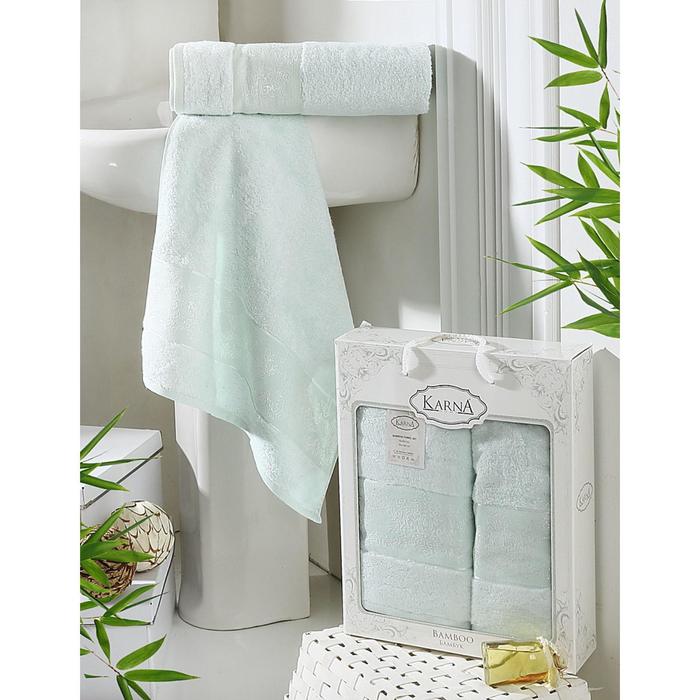 Комплект махровых полотенец Pandora: 50х90 см-1 шт, 70х140 см-1 шт, светло-зелёный