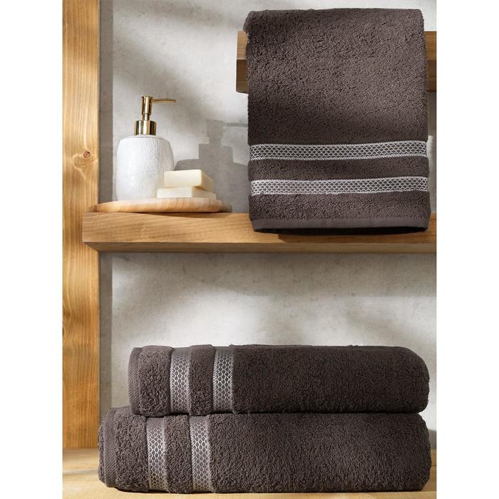 Полотенце Petek, размер 100х150 см, цвет коричневый, махра 380 г/м2 2148