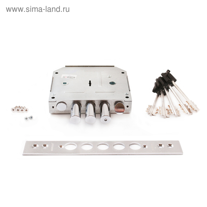 Замок врезной BORDER, 77411, ЗВ 9-6 ПК.З/15, с защелкой и задвижкой, правый