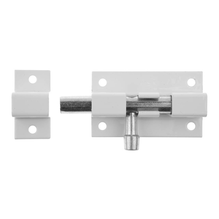 Задвижка накладная "РОССИЯ" ШП-50 БЦ, 50 мм, цвет белый цинк