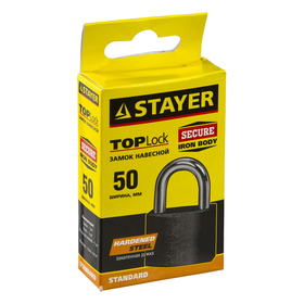 

Замок навесной STAYER STANDARD, 50 мм, металлический корпус, закаленная дужка