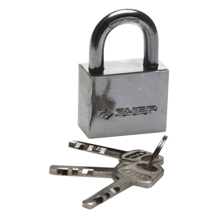Замок навесной "ЗУБР" МАСТЕР, 40 мм, стальной корпус, закаленная дужка