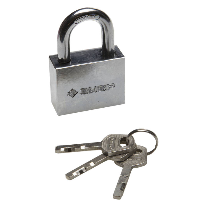 Замок навесной "ЗУБР" МАСТЕР, 50 мм, стальной корпус, закаленная дужка