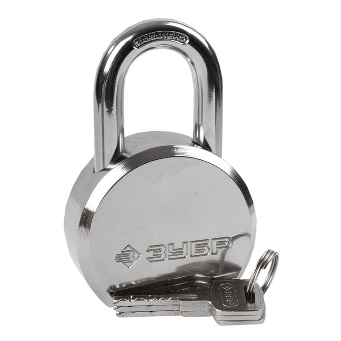 Замок навесной "ЗУБР" ЭКСПЕРТ, 65 мм, стальной корпус, закаленная дужка